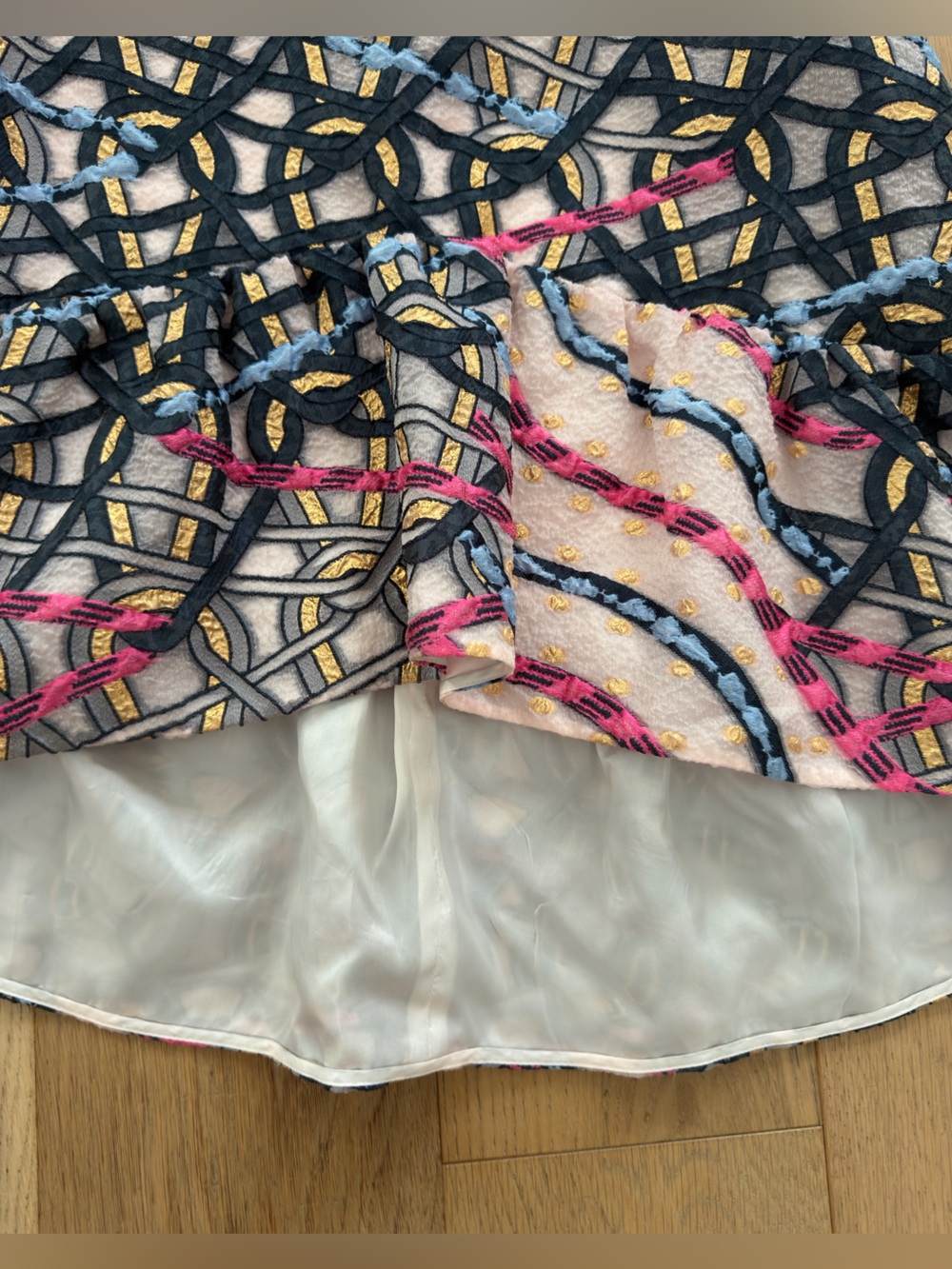 Patterned Pink Multicolor Textured Top - Picture 5 of 11